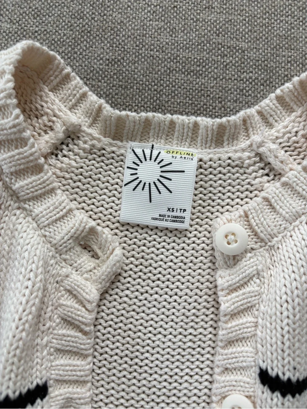 Aerie offline cotton striped cardigan XS